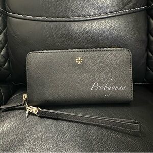 NWT Tory burch emerson wristlet zip continental large wallet
